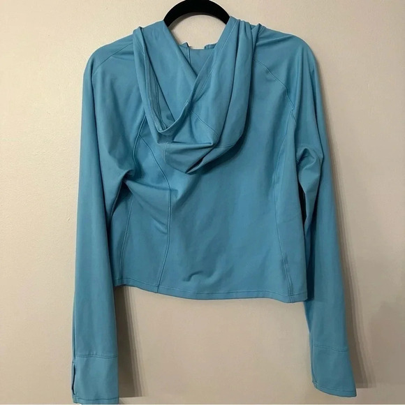 Yogalicious Lux Women's Long Sleeve Light Blue Zip-Up Hooded Jacket Size L GUC - Picture 9 of 9